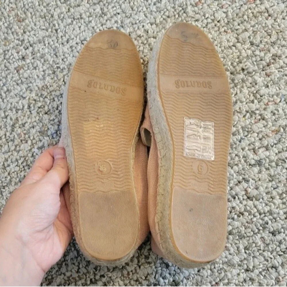 Soludos Ciao Bella Dusty Pink Espadrilles Size 6 Slip on
